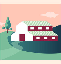 Country Side Agricultural Farm House Landscape