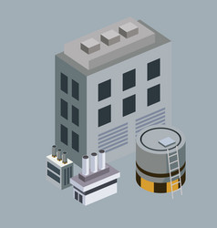 Isometric Industrial Building And Tank