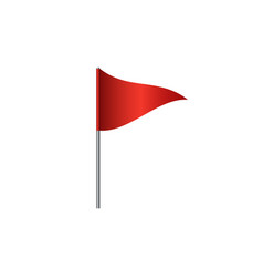 Red Flag Isolated On White Background