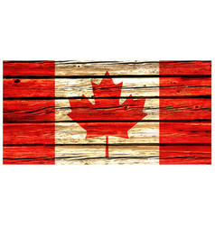 Canada Flag On Old Rustic Timber Wall