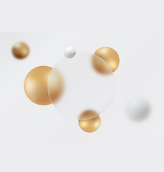 Glass Morphism Round Transparent Banner With Gold