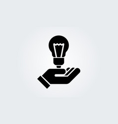 Hand Holding Light Bulb Icon Innovation Idea