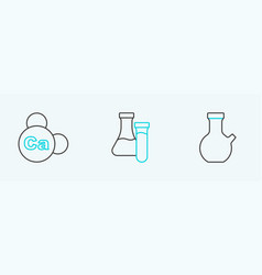 Set Line Test Tube Mineral Ca Calcium And Icon