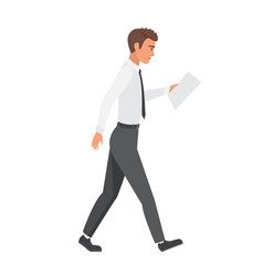 Office Man Employee Walking With Report