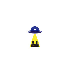 Ufo With City Logo Symbol Icon Graphic Design