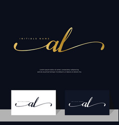 Handwriting Initial Of Letter Al A L Feminine