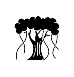 Indian Banyan Black Glyph Icon