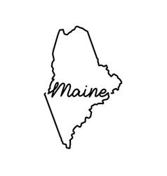 Maine Us State Outline Map With The Handwritten