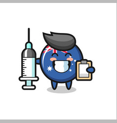 Mascot Australia Flag Badge As A Doctor