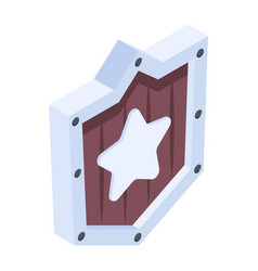 Star Shield Isometric Icon Customizable Design