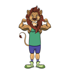 Strong Body Builder Lion With Muscles