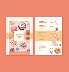 Menu Template With Specialty Breakfast