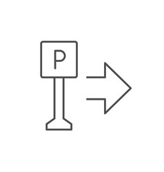 Parking Post Line Outline Icon