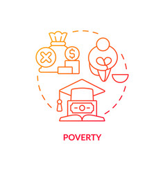 Poverty Red Gradient Concept Icon