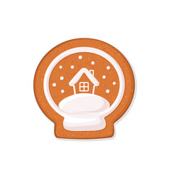 Snow Globe Shaped Christmas Gingerbread Cookie