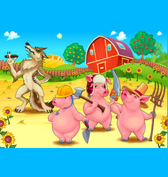 Three Little Pigs And Bad Wolf