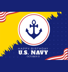 Us Navy Birthday On October 13th Hand Drawn