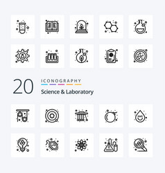 20 Science Line Icon Pack Like Water Drink