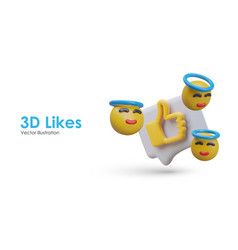 3d Likes Emoticons Of Holy Innocence With Halo