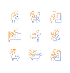 Daily Living Gradient Linear Icons Set