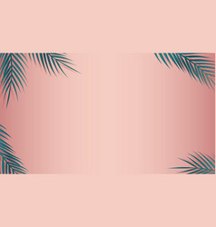 Tropical Summer Pink Background With Palm Leaves