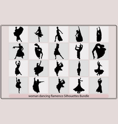 Women Dancing Flamenco And Salsa Silhouette