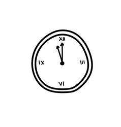 Hand Drawn Clock Icon A Few Minutes Before