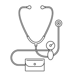 Stethoscope Blood Presure Icon Outline Style