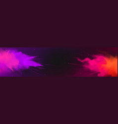 Banner With Color Powder Explosions Dust Splashes