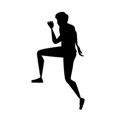 Black Silhouette Man Running Cartoon Character