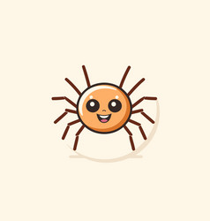 Cute Cartoon Spider Character In A Flat Style