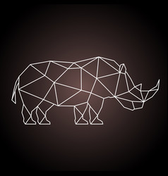 Geometric Rhinoceros On Brown Background