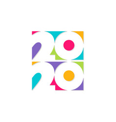 Happy New Year 2020 Color Icon Whit Shadow