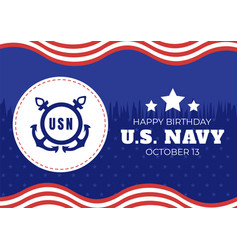 Us Navy Birthday On October 13th Hand Drawn