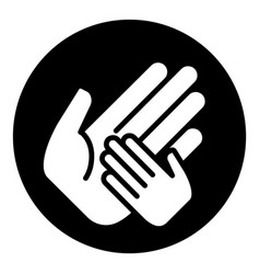 Child And Parent Hands Flat Icon Isolated