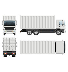 Container Truck Template Side Front Back Top