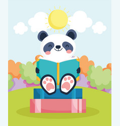 Cute Panda Reading Book