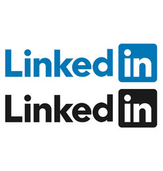 Linkedin Logo In Black And Blue Colors