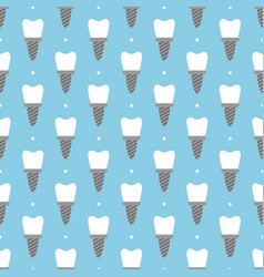 Tooth Implants And Dots Seamless Pattern