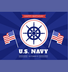 Us Navy Birthday On October 13th Hand Drawn