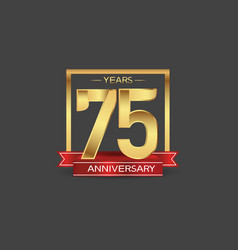 75 Years Anniversary Logo Style With Golden