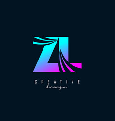 Creative Colorful Pink And Blue Letters Zl Z L