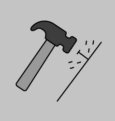 Hammer And Nails Grayscale Icon Construction