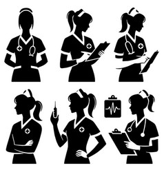 Nurse Silhouette Set