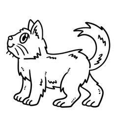 Baby Cat Isolated Coloring Page For Kids