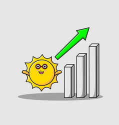 Cute Cartoon Sun With Rising Sign Graphic