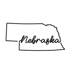 Nebraska Us State Outline Map With The Handwritten