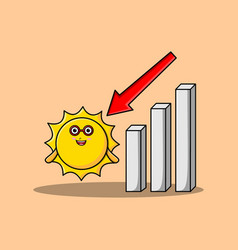 Cartoon Sun With Down Sign Graphic