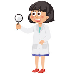 Cute Scientist Girl Cartoon Character