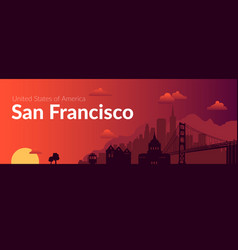 San Francisco Usa Famous City Scape Background